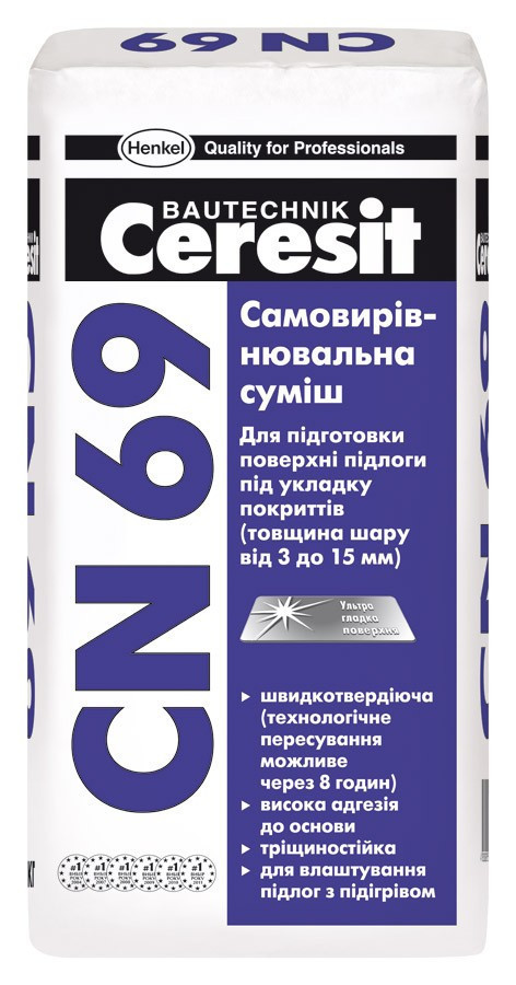 CN 69 25 кг Самовирівнювальна суміш 3-15мм RAMKABUD RAMKABUD- Купить стройматериалы для кровли и фасада