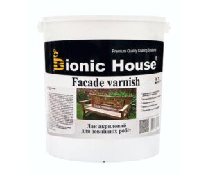 Лак для наружных работ по дереву Bionic-House 2,5л Бесцветный Полуматовый RAMKABUD Лак для наружных работ по дереву Bionic-House 2,5л Бесцветный Полуматовый RAMKABUD RAMKABUD- Купить стройматериалы для кровли и фасада