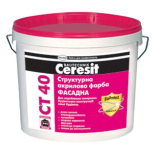Краска Ceresit CT-40 Структурная, 10л RAMKABUD RAMKABUD- Купить стройматериалы для кровли и фасада