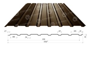 Профнастил ПС 15 А / 0,5 мм / RAL 8017 Коричневый / Matt / Arcelor Mittal RAMKABUD Профнастил ПС 15 А / 0,5 мм / RAL 8017 Коричневый / Matt / Arcelor Mittal RAMKABUD RAMKABUD- Купить стройматериалы для кровли и фасада