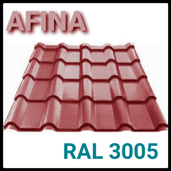 Металлочерепица «AFINA» 0,45 мм  PEMA RAL 3005 Турция RAMKABUD RAMKABUD- Купить стройматериалы для кровли и фасада 2