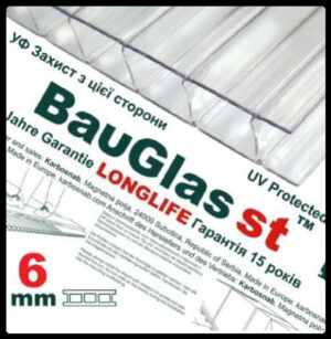 Сотовый поликарбонат 6 мм BauGlas ST Longlife 1UV прозрачный Стандарт (Сербия) RAMKABUD RAMKABUD- Купить стройматериалы для кровли и фасада