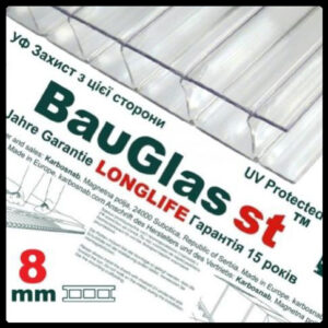Сотовый поликарбонат 8 мм BauGlas ST Longlife 1UV прозрачный Стандарт (Сербия) RAMKABUD Сотовый поликарбонат 8 мм BauGlas ST Longlife 1UV прозрачный Стандарт (Сербия) RAMKABUD RAMKABUD- Купить стройматериалы для кровли и фасада