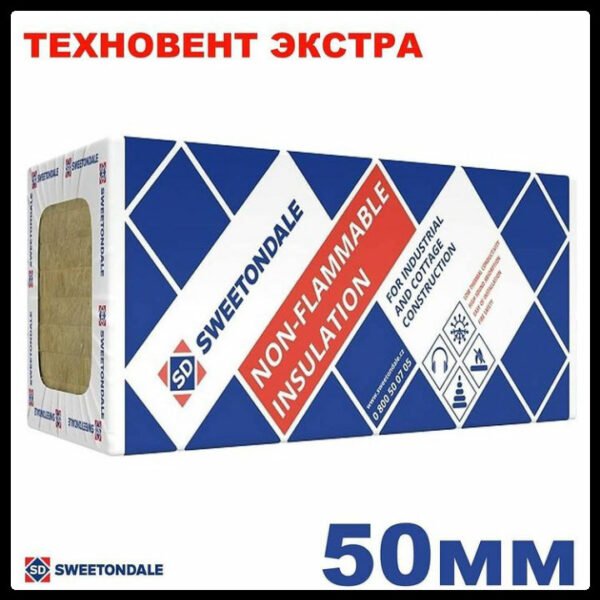 Базальтовый Утеплитель Техновент Экстра  1200х600х50мм 4,32 м2/упк RAMKABUD RAMKABUD- Купить стройматериалы для кровли и фасада 2