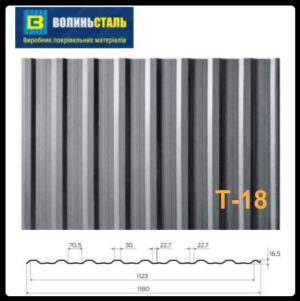 Профнастил Т-18 Волинь-Сталь RAMKABUD Профнастил Т-18 Волинь-Сталь RAMKABUD RAMKABUD- Купить стройматериалы для кровли и фасада