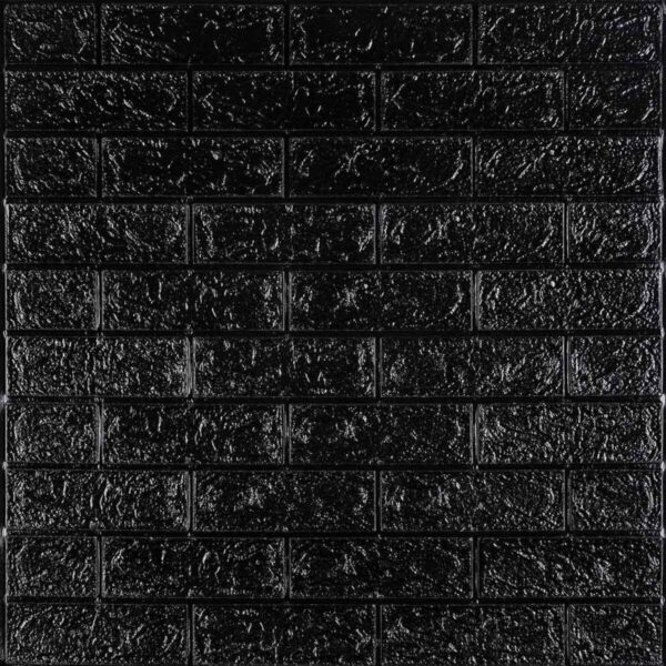 3D панель самоклеющаяся кирпич Черный 700x770x5мм (019-5) SW-00000151 RAMKABUD RAMKABUD- Купить стройматериалы для кровли и фасада 2