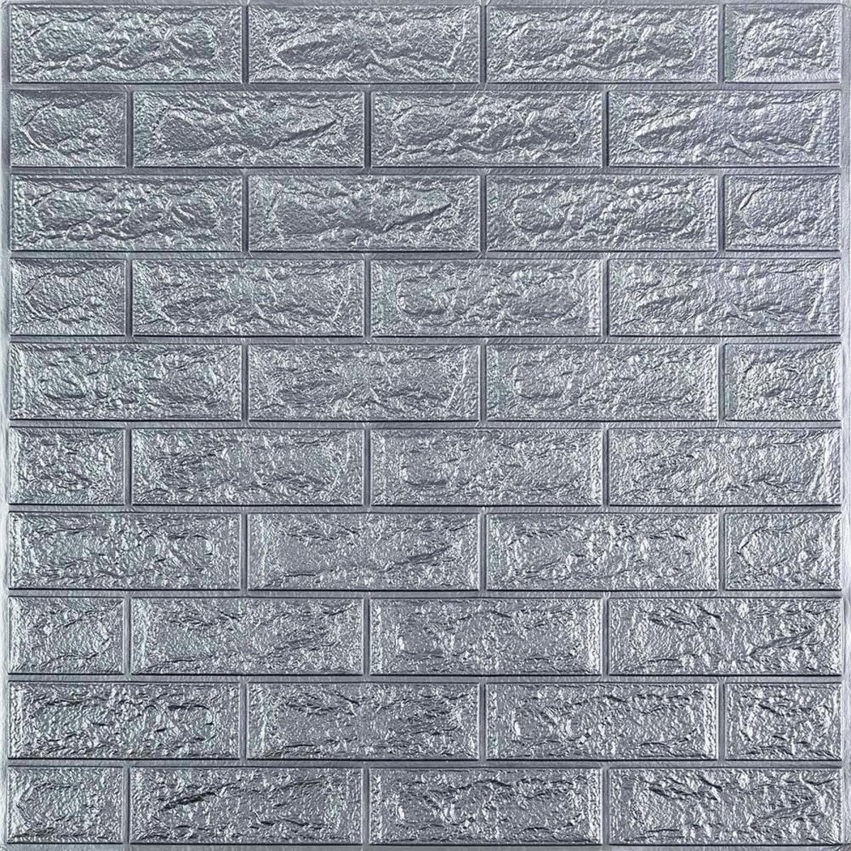 3D панель самоклеющаяся кирпич Серебро 700х770х3мм (017-3) SW-00000230 RAMKABUD 2 3D панель самоклеющаяся кирпич Серебро 700х770х3мм (017-3) SW-00000230 RAMKABUD RAMKABUD- Купить стройматериалы для кровли и фасада 2