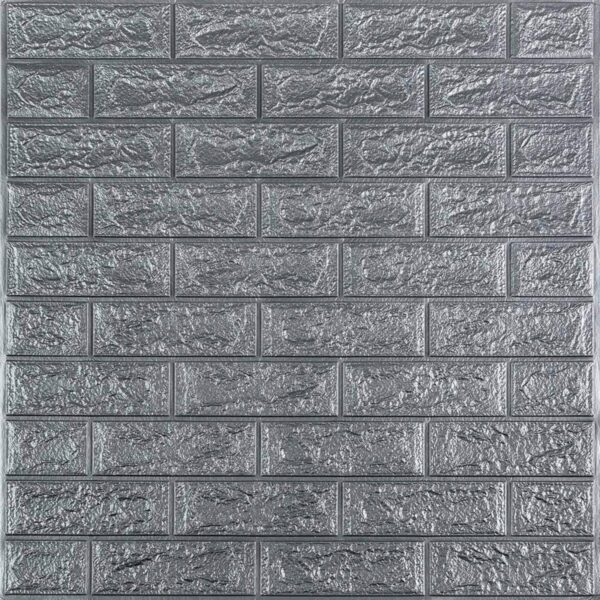3D панель самоклеющаяся кирпич Серебро 700х770х5мм (017-5) SW-00000038 RAMKABUD RAMKABUD- Купить стройматериалы для кровли и фасада 2
