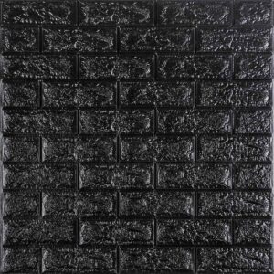 3D панель самоклеющаяся кирпич Черный 700x770x7мм (019-7) SW-00000063 RAMKABUD 3D панель самоклеющаяся кирпич Черный 700x770x7мм (019-7) SW-00000063 RAMKABUD RAMKABUD- Купить стройматериалы для кровли и фасада