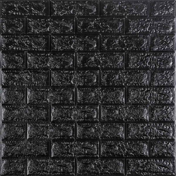 3D панель самоклеющаяся кирпич Черный 700x770x7мм (019-7) SW-00000063 RAMKABUD RAMKABUD- Купить стройматериалы для кровли и фасада 2