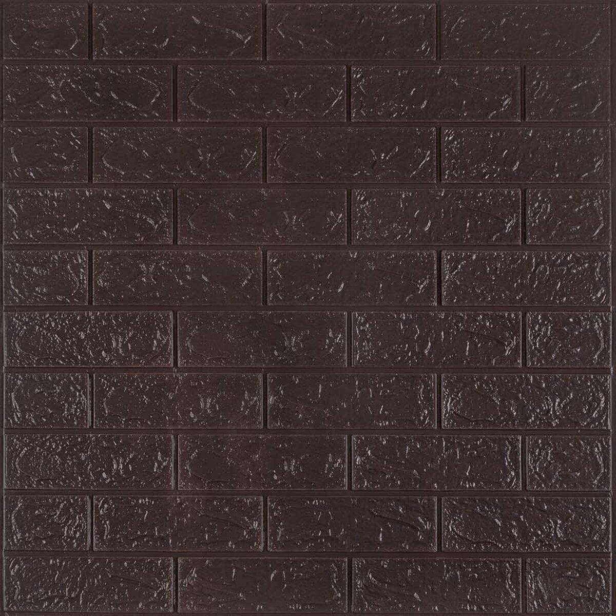 3D панель самоклеющаяся кирпич Чёрный шоколад 700x770x3мм (018-3) SW-00000543 RAMKABUD 2 3D панель самоклеющаяся кирпич Чёрный шоколад 700x770x3мм (018-3) SW-00000543 RAMKABUD RAMKABUD- Купить стройматериалы для кровли и фасада 2