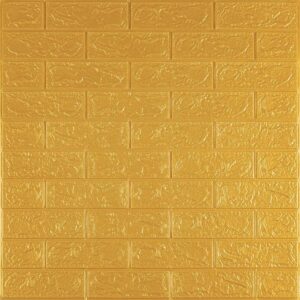 3D панель самоклеющаяся кирпич Золотой 700x770x3мм (011-3) SW-00000676 RAMKABUD 3D панель самоклеющаяся кирпич Золотой 700x770x3мм (011-3) SW-00000676 RAMKABUD RAMKABUD- Купить стройматериалы для кровли и фасада
