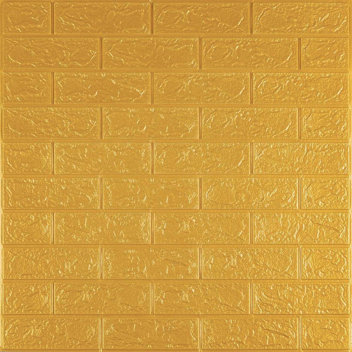 3D панель самоклеющаяся кирпич Золотой 700x770x3мм (011-3) SW-00000676 RAMKABUD 2 3D панель самоклеющаяся кирпич Золотой 700x770x3мм (011-3) SW-00000676 RAMKABUD RAMKABUD- Купить стройматериалы для кровли и фасада 2